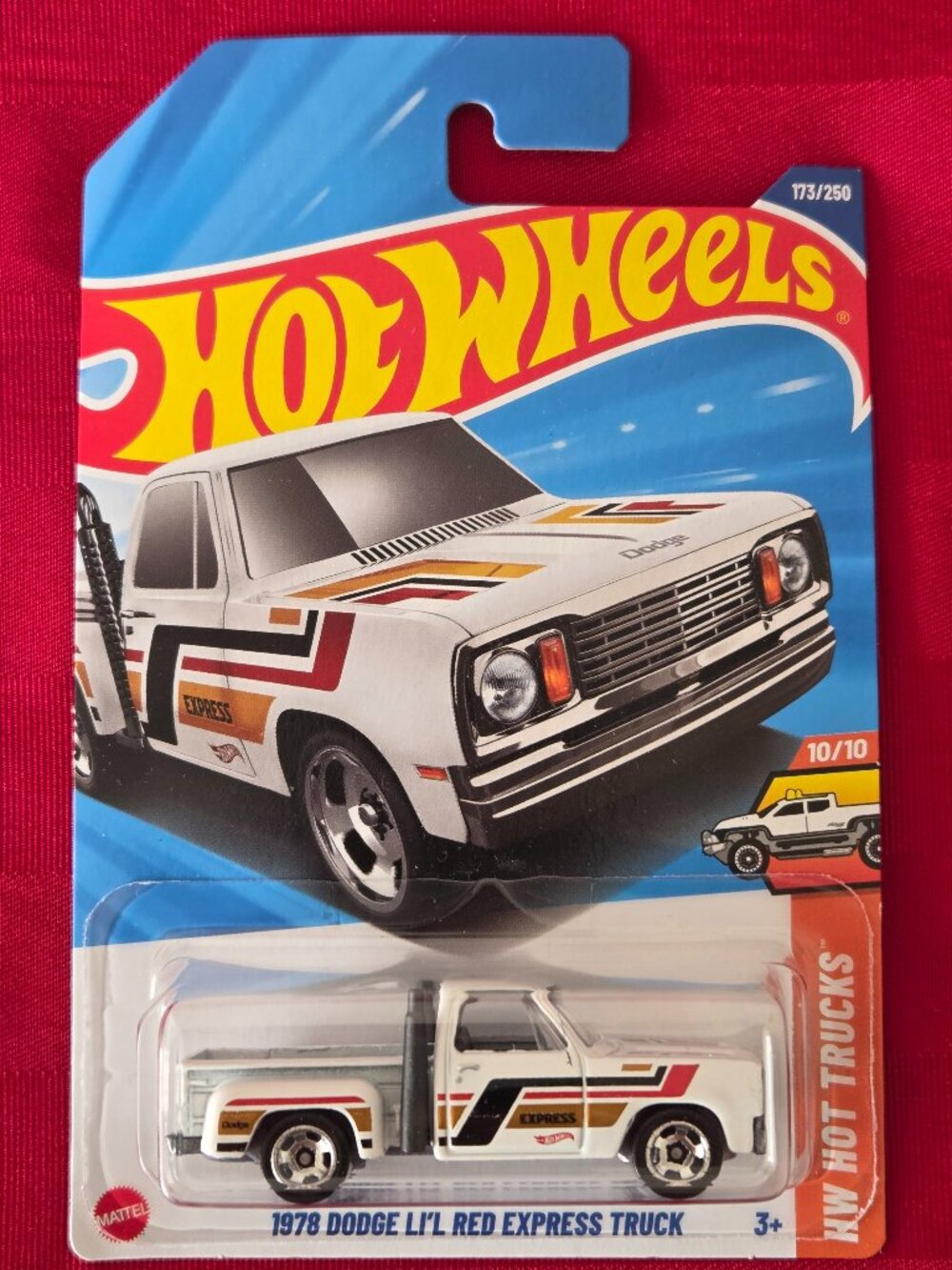 2024 HOT WHEELS, 1978 DODGE, LI'L RED EXPRESS TRUCK, MINT IN THE PACKAGE!!!